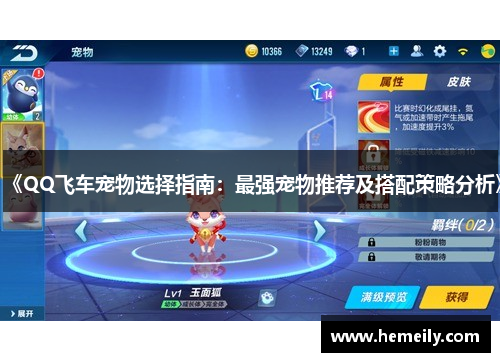 《QQ飞车宠物选择指南：最强宠物推荐及搭配策略分析》